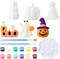 6 Pcs Halloween Ceramics to Paint Ceramics Pumpkin Boo Ghost Halloween Ready to Paint DIY Figurines